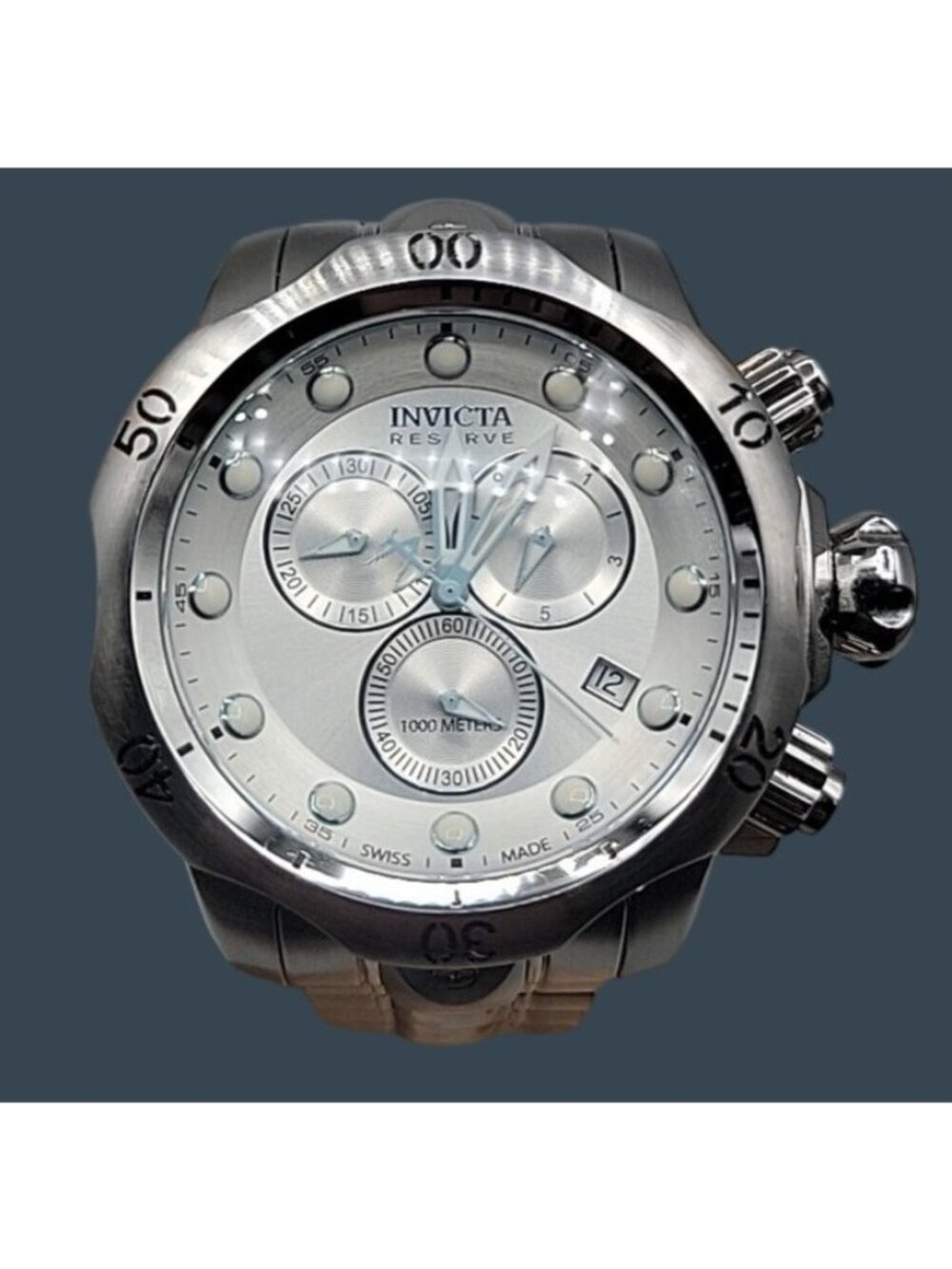 Invicta Reserve Venom Mens Quartz Watch 54mm Chronograph 9" Band Model 11783
